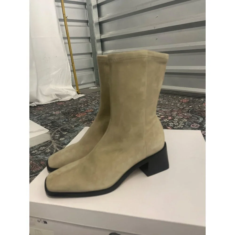 & OTHER STORIES Paulina Square Toe Boot Beige Womens Size US 4